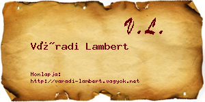 Váradi Lambert névjegykártya