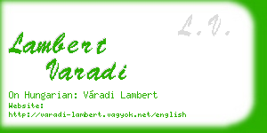 lambert varadi business card