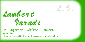 lambert varadi business card